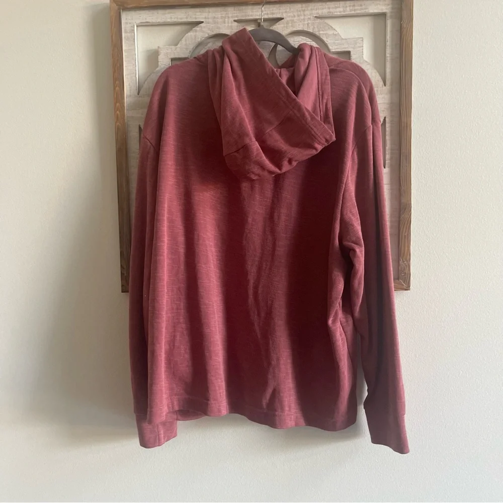 Banana Republic Mens XXL Slub Knit Hoodie‎ Mauve Dusty Rose Pullover Sweatshirt